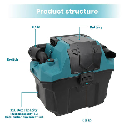 Podofo Vacuum Cleaner 200W Rechargeable Wet/Dry Household Vacuum Cleaner Portable Auto Vacuum for Home & Car & Pet Mini Cleaner
