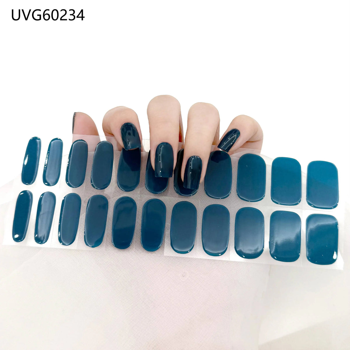 20/22Tips UV Semi cured Gel Nail Stickers Waterproof Long Lasting Full Gel Nail Wraps Press On Nail Decal DIY Manicure