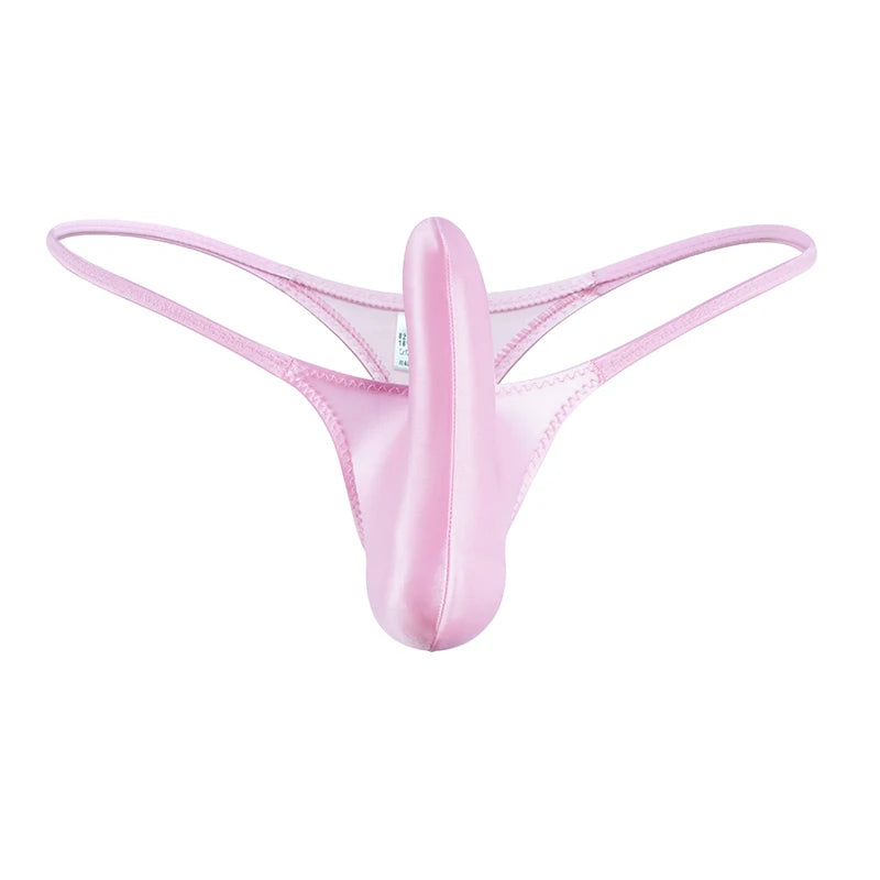 YAULAANG Sexy men's gloss gay underwear oily G-Strings thong Shiny low-waisted High Elasticity mens lingerie