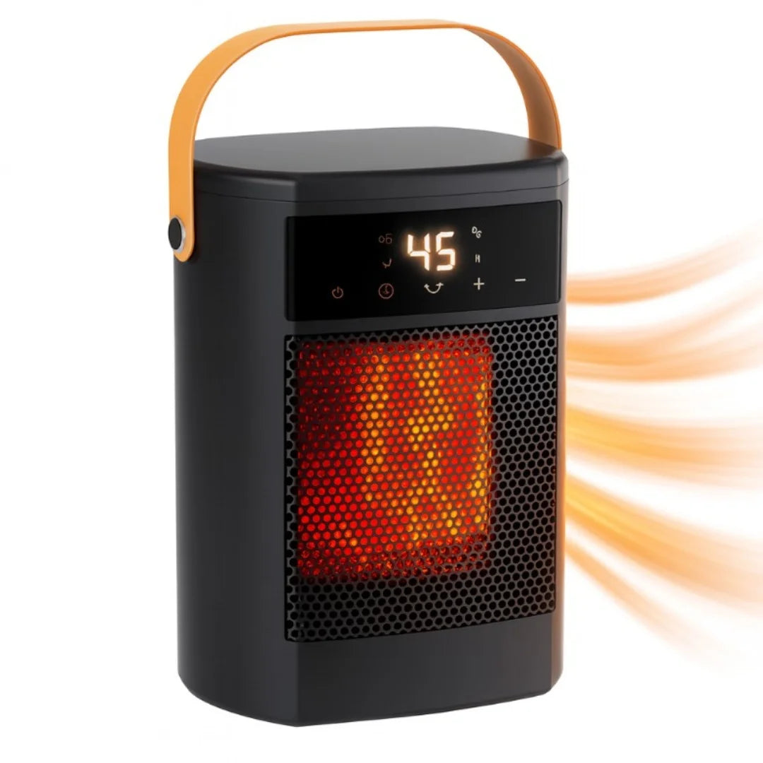 Portable ceramic heater mini room heater with thermostat quiet desk heater for home office