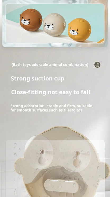 Children Otter Bath Toy Infant Float Ball Set Stackable Floating Boat Soft Water Play Toy Beach Swimming Pool Gift