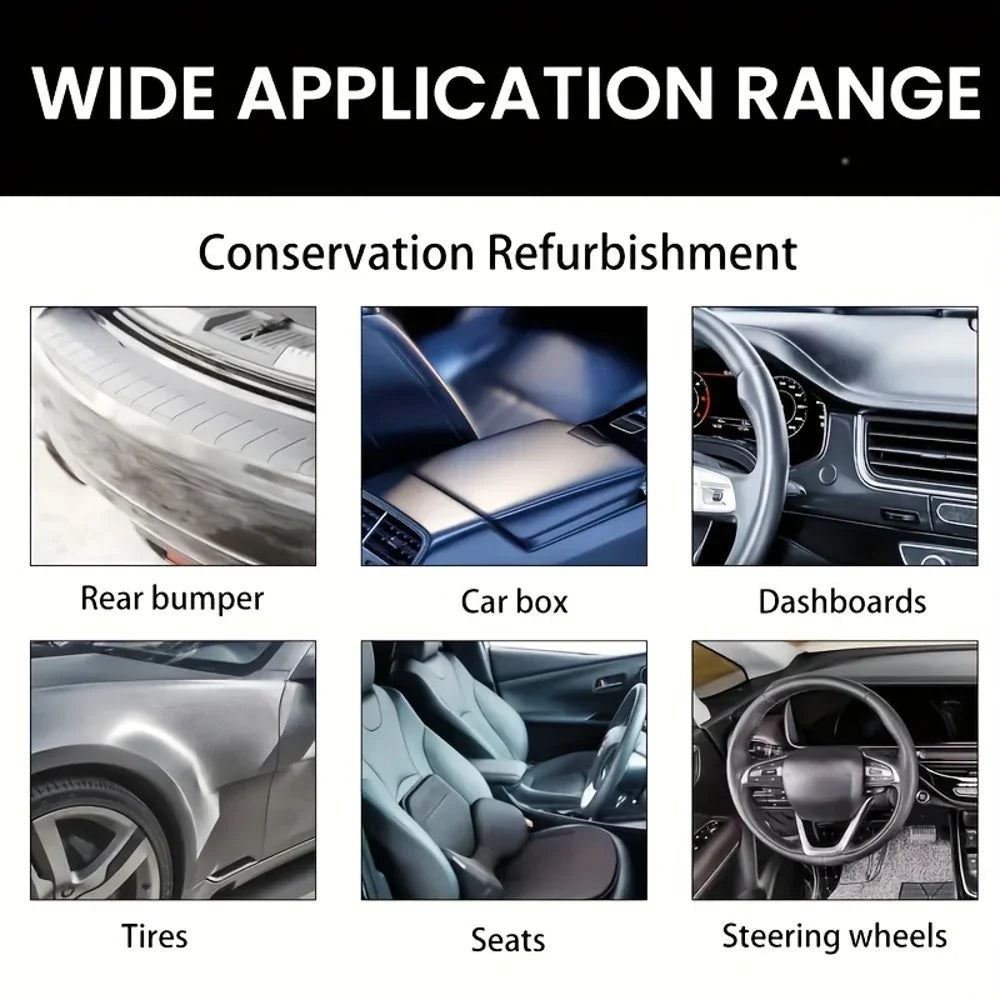 IFUBO 80G Black Car Interior Scratch Repair Wax Plastic Polish Restorer for Dashboard Door Panels Trunk Console