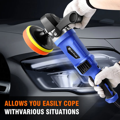 6000W Car Polishers and Buffers, Electric Car Polisher Machine with 6 Variable Speed 150-180mm Buffer Polishing Waxing Machine