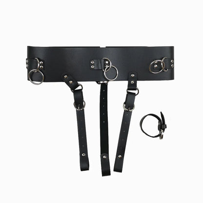 Adjustable Chastity Devices Harness Leather Sexy Belt Female Masturbator Leather Penis Bondage BDSM Restraints Sex Toys Adults