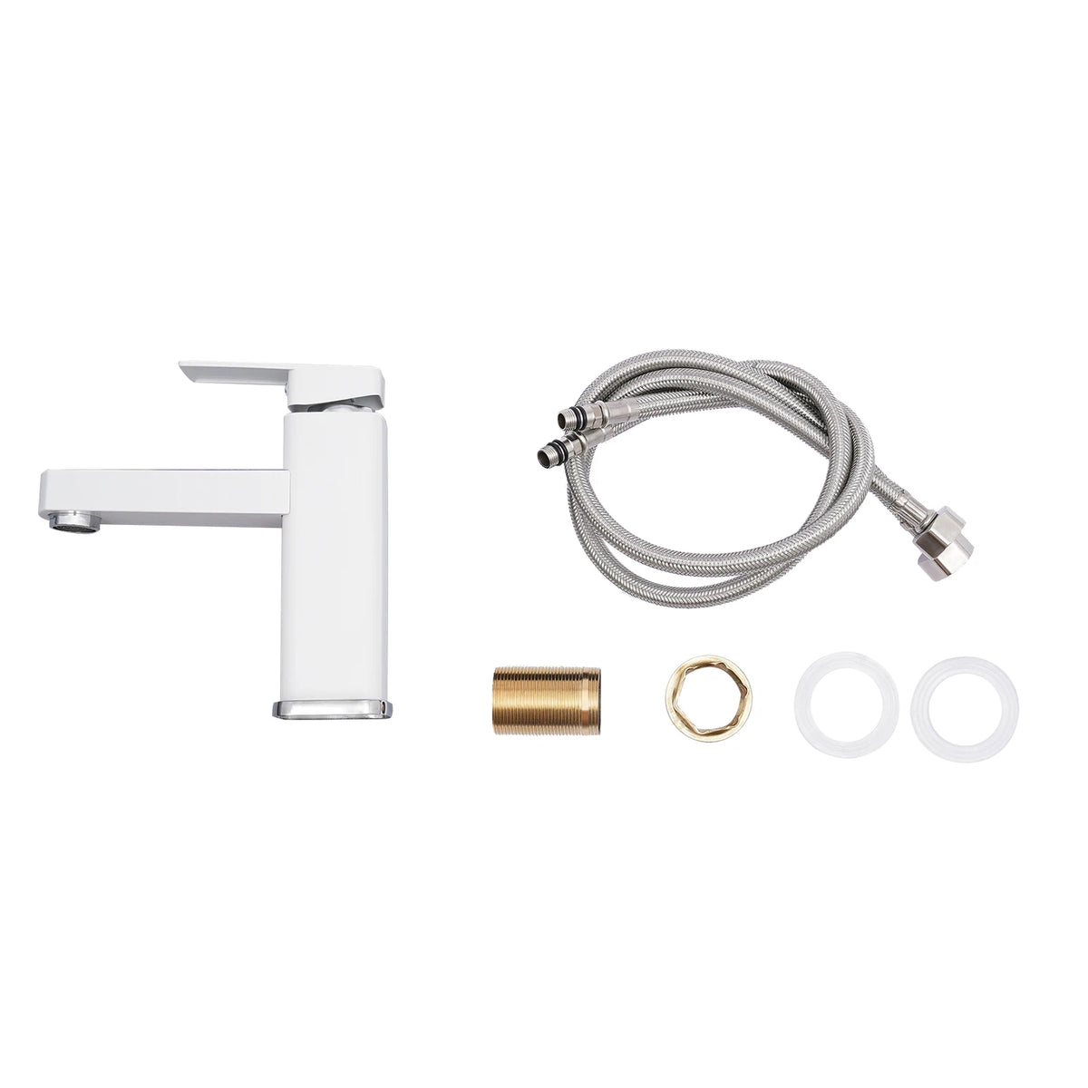 Black And White Washbasin Faucet, Bathroom Kitchen Single Pole Faucet With Digital Display Screen