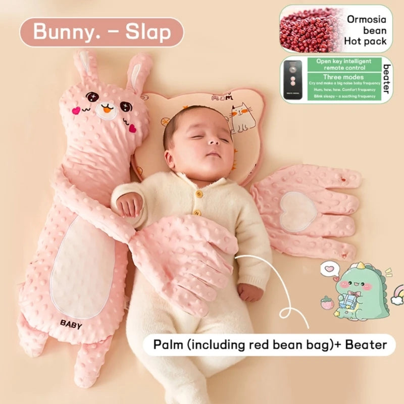 Baby Sleep Aid Mood Comforting Hand Toy for Infant and Toddler with 3-gear Adjustable Patting Speed and Cartoon Look