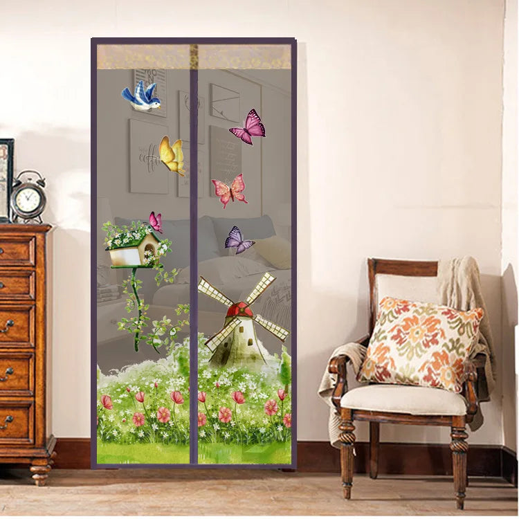 Mesh Door Curtain Magnetic Curtains Hands-free Anti Mosquito Insect Fly Bug Curtain Net Automatic Closing Window Screen Kitchen