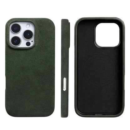 Full Coverage Magnetic Case For IPhone16 Pro 17 15 14 13 12 for ALCANTARA Magsafe Artificial Leather Supercar Suede Phone Cover