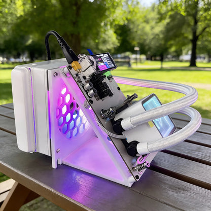 Hot Sale New Real NerdQaxe Rev 6.1 White Hydro 6Th/s±10% 100W±10% Bitcoin Solo Miner Home use with PSU In Stock