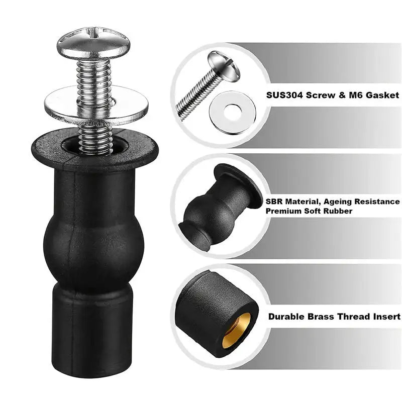 2pcs Expansion Screw Toilet Seat Top Fix Seat Hinge Hole Fixings Well Nut Screw Rubber Back To Wall Toilet Cover Accessories