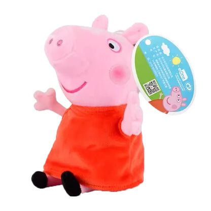 16-19CM Genuine Peppa Pig Bundle pocket 8 Friends Daddy Mammy Peppa George Plush Bahs Stuffed Dolls Pajamas Peppa Kids Gift