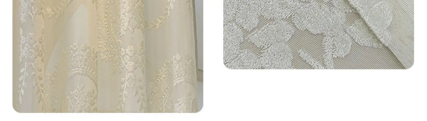 French Romantic Gauze Curtain Minimalist White Transparent Curtain Luxury Living Room Decoration Curtains Bedroom Curtain rideau