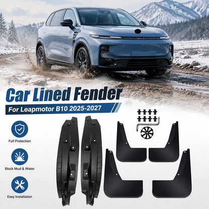 Car Lined Fender For Leapmotor B10 2025 2026 2027 Car Mud Guard Antifreeze Mudguards Rear Mudflaps Exterior Mudguard Accessories