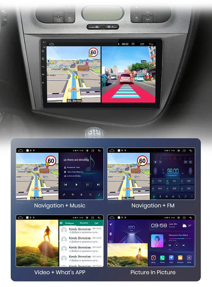 Junsun Wireless CarPlay Android Auto Car Radio for Seat Leon MK2 2005 2006 2007 2008 -2012 2 DIN Multimedia Stereo with Built-in Cooling Fan GPS Navigation SWC Bluetooth FM RDS DSP IPS Screen Car Intelligent Systems 4G WiFi 8