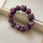 Multicolor Irregular Acrylic Beaded Bangles for Women Geometric Smudge String Bracelet Beach Vacation Style Couple Jewelry W