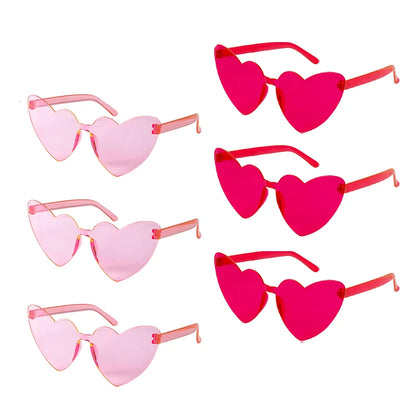 6/8/10/12pcs Wedding Bridal Shower Sunglasses Pink Red Heart Glasses Bride To Be Bridesmaid Gifts Bachelorette Hen Party Decors