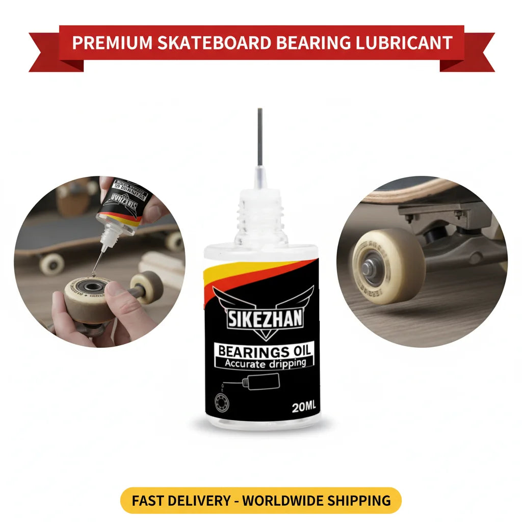 Skateboard Wheel Lube Kit, Bearing Oil + Additive Fluid, Precision Needle Tip, Fast Smooth Spin, Noise Reduction, Anti‑Rust