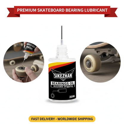 Skateboard Wheel Lube Kit, Bearing Oil + Additive Fluid, Precision Needle Tip, Fast Smooth Spin, Noise Reduction, Anti‑Rust