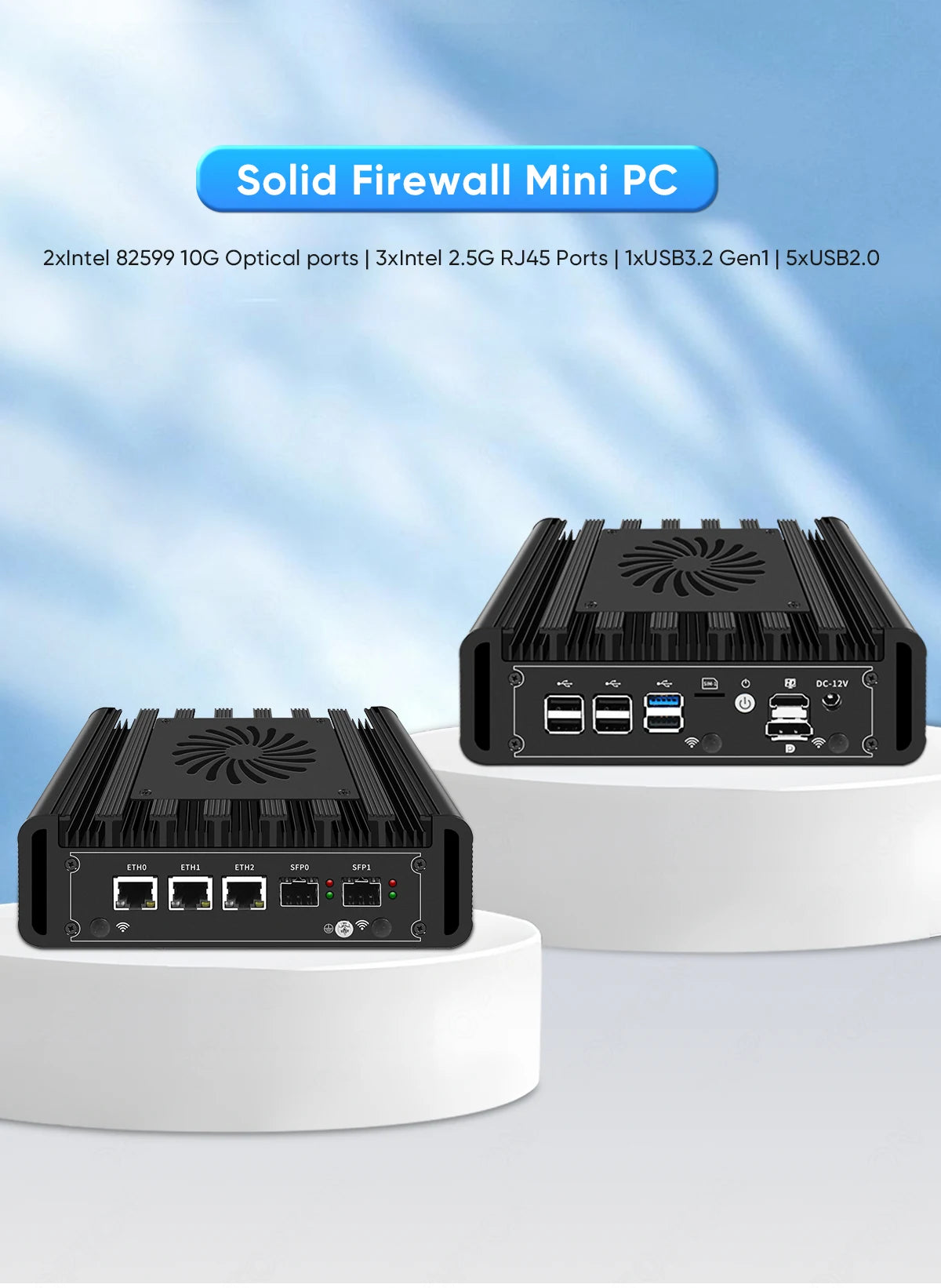 Topton Metal VPN 2x 10G SFP+ Firewall Mini PC 3x 2.5G NICs i226-V Intel i3 N305 N300 N150 DDR5 NVMe Proxmox OpenWrt Home Server