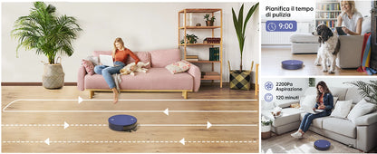 OKP K3 Robot Vacuum Cleaner 2000Pa Strong Suction 120 min autonomy,5 Cleaning mode home appliance for Hardfloor and Carpet