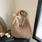 Homefish Women Woven Rattan Straw Tote Bag Large Capacity Summer Beach Shoulder Handbag Casual Ladies Travel Crossbody Purses
