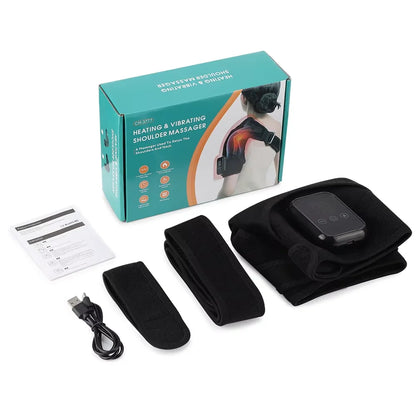Electric Shoulder Heating Pad 3-Speed Vibration Muscle Relax Belt Thermal Massager Shoulder Neck Health Care Support Brace