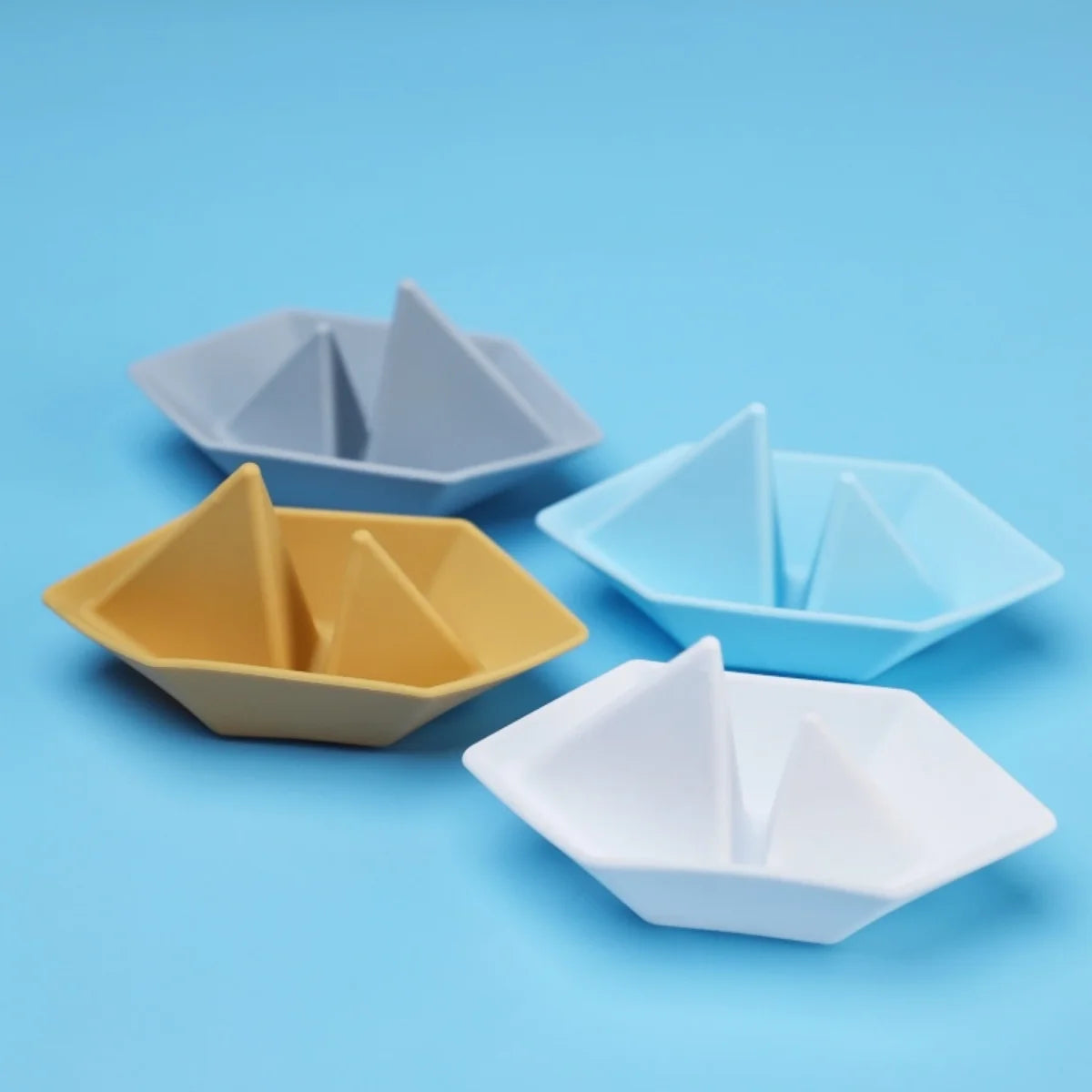 Silicone Baby Bath Toys Set, Food Grade Silicone Bathtub Toys for Toddlers, Mold-Free Stacking Boats, BPA Free Floating Tub Toys