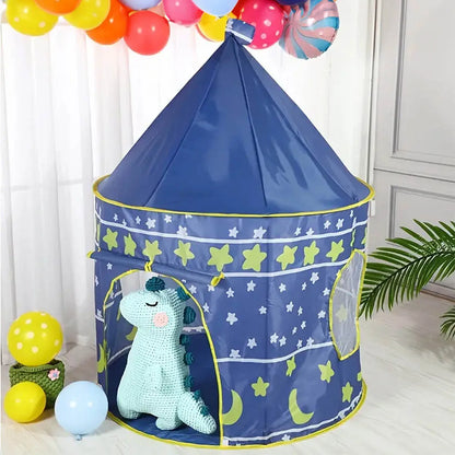 Night Sky Design Children's Playhouse Tent, Cute Castle for Little Boys and Girls