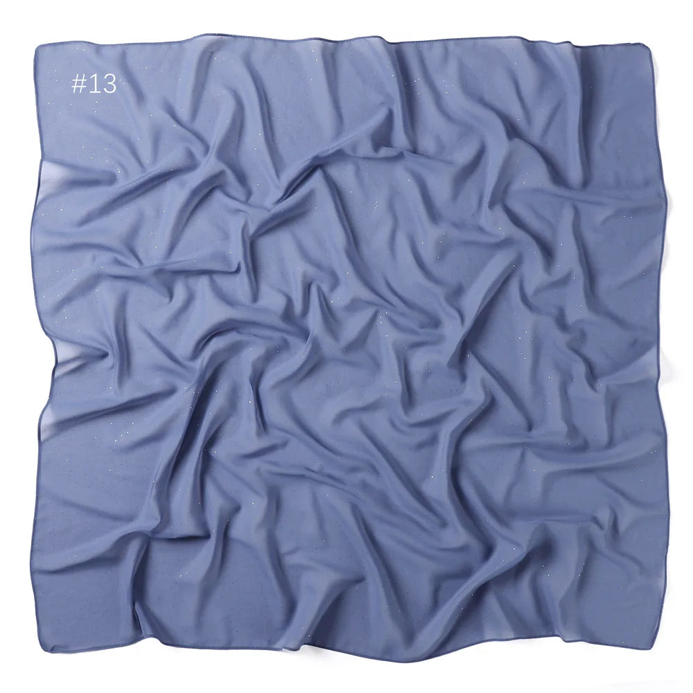 90*90cm Square Chiffon Hijab Scarf Women Solid Color Muslim Soft Head Scarf Islamic Shawls and Wraps Headband Musulman Scarves