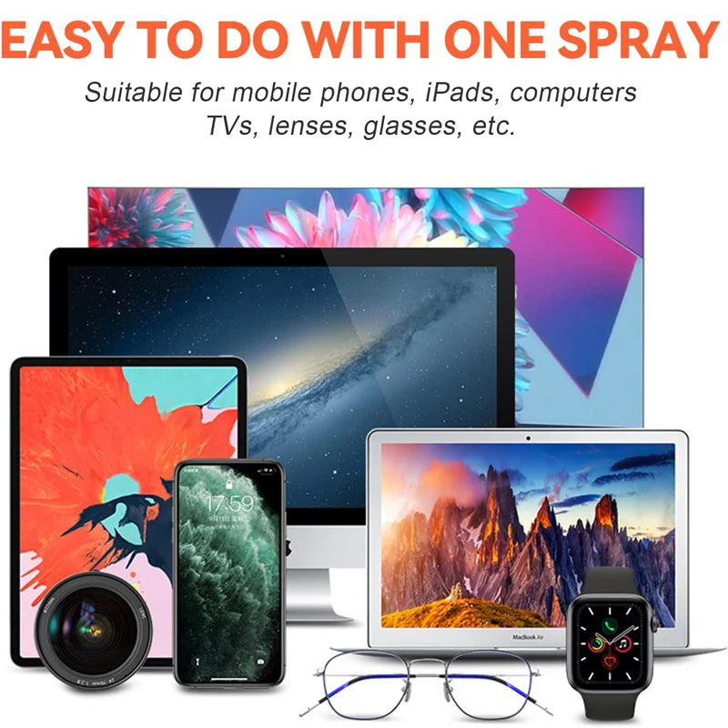 2-in-1 Mobile Phone Screen Spray Bottle Computer Screen Cleaner with Microfiber Cloth Set Cleaning Tools Car Cleaning Supplies