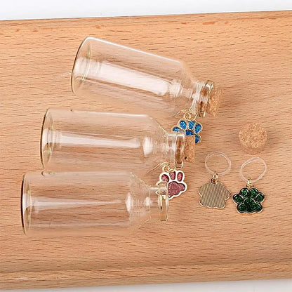 Pet Fur Memorial Glass Bottle Cat Whiskers Storage Bottle With Cork Stopper Perfect For Storing Dog Cat Hair As Souvenir