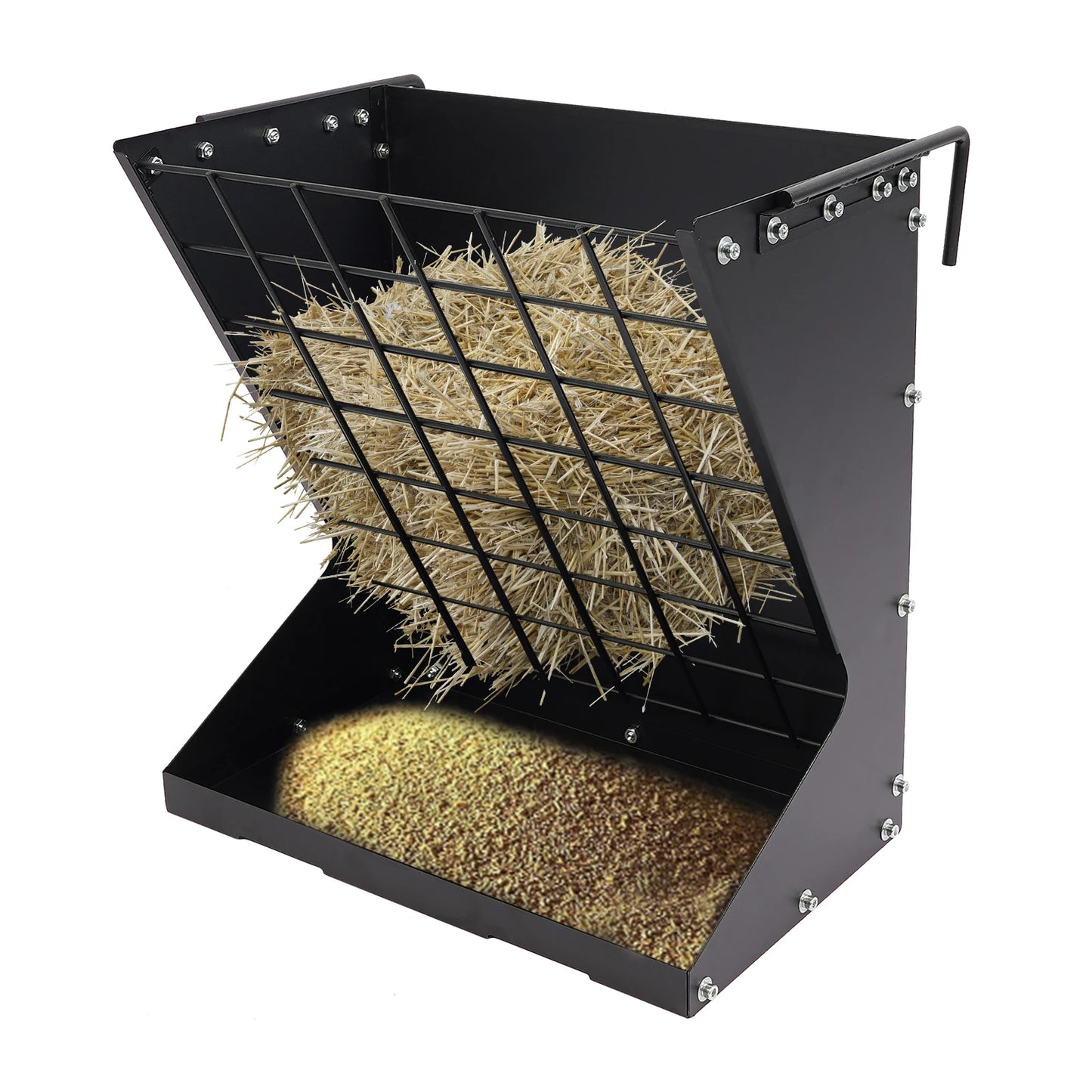 Heavy Duty Metal Country Manufacturing Wall Mount Combo Horse Feeder Goat Sheep Hay Rack Livestock Feeder Distance Adjustable