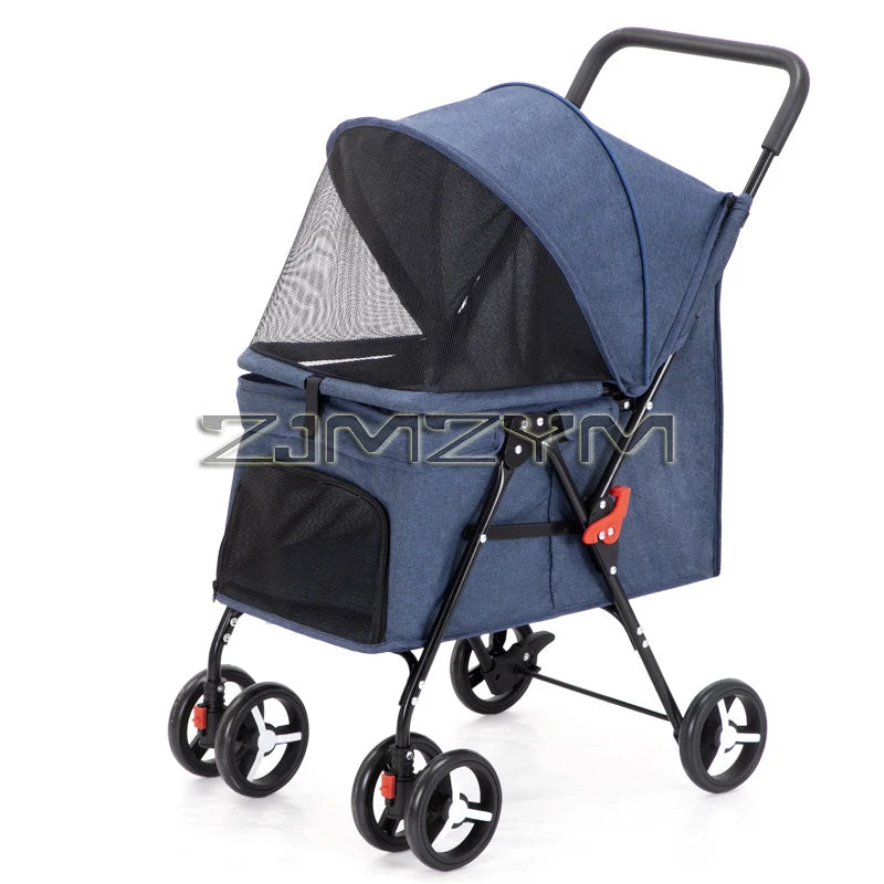 Portable Pet Stroller Dogs Cats Carrier Small Pet Stroller Foldable Suitable Outdoor Travel Dog Cat Supplies
