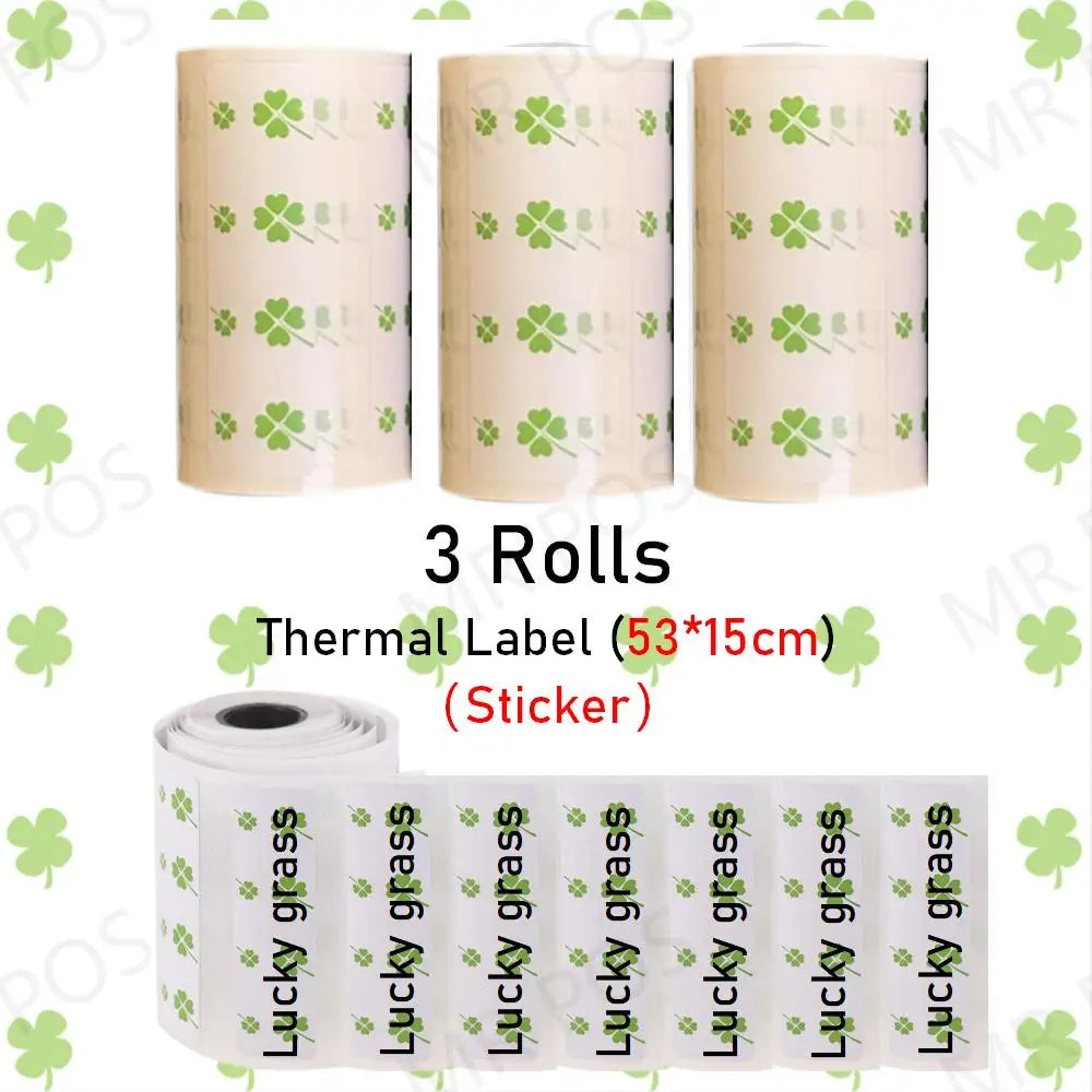 15mm Color Sticker Label White Thermal Label 57mm for Mini Portable Printer Receipt Photo Paper Safe Free BPA Smooth Printing