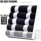 HSS 5/10 Pairs Men's Cotton Blend Socks Black Business Men Socks Soft Breathable Summer Winter for Male Socks Plus Size (6.5-14)