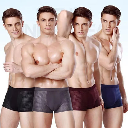 Bamboo Fibre Shorts Men large size Microfiber Fiber Briefs Underwear Compression Stretch plus size
