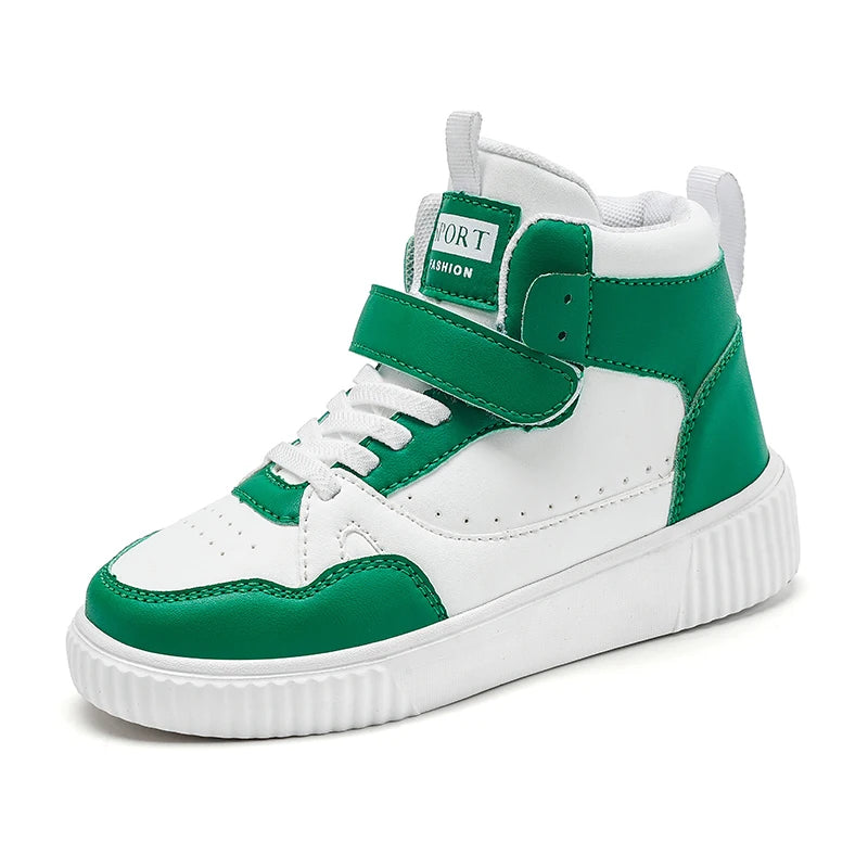 autumn boys sneaker high top children shoes luxury leather basketball shoes kids PU tennis sports shoes for boy size 28-39