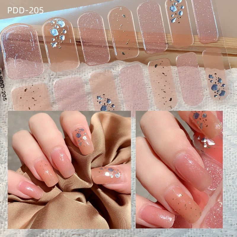 1PC Gel Nail Sticker Patch Slider Flower Gradient Color Back Glue Full Cover Waterproof Gel Nail Sticker UV Lamp Curing Manicur