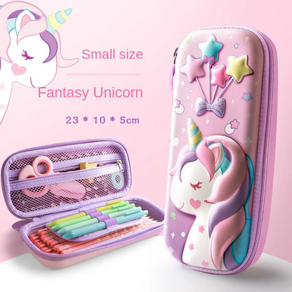 3D EVA Unicorn Cute Pencil Case Cartoon Stationery Box Girls Color Pencil Box Student Pen Case School Supplies Gifts Ipad Case