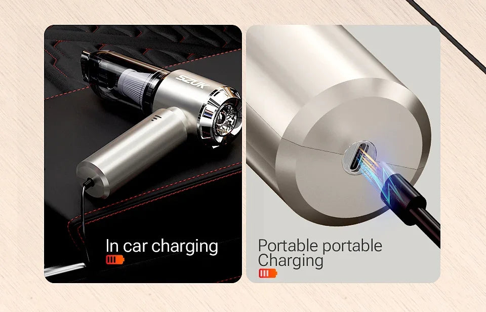 SZUK 18000PA Portable Vacuum Cleaner for Car  Dust Blower Cordless Handheld Car Vacuum Cleraner Powerful Mini Vacuum Cleaner