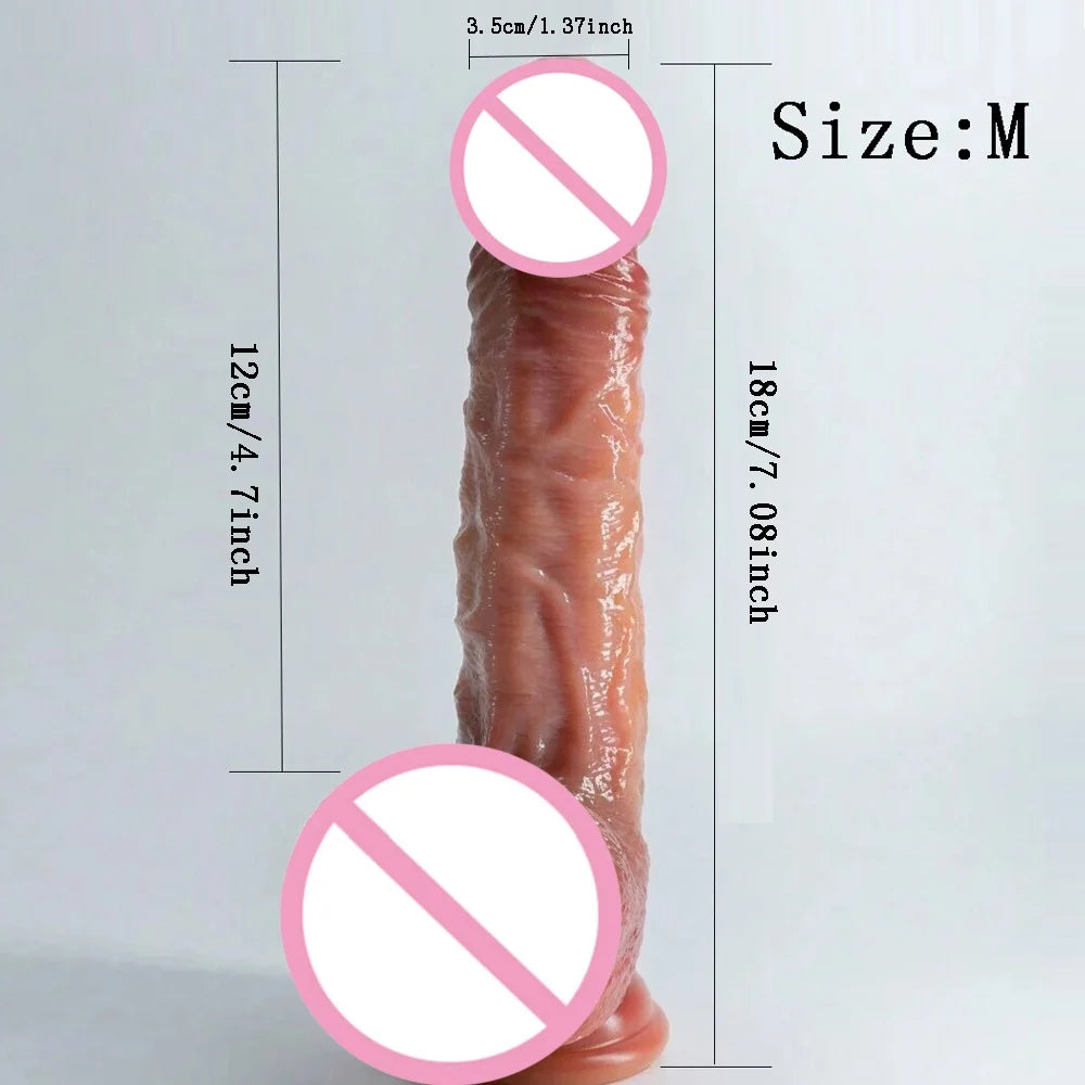 Realistic Dildo for Women Skin Sliding Foreskin Testicles Dildos Anal Vaginal Stimulation Strapon Penis Sex Toys for Female 18+
