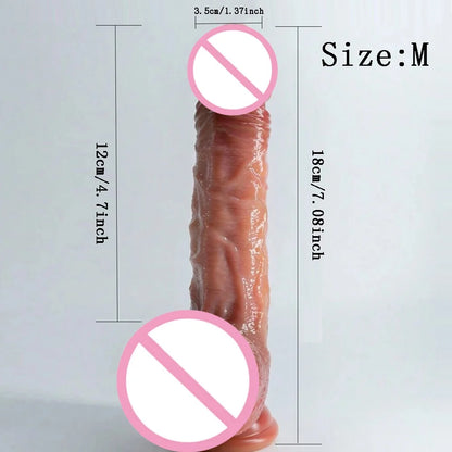 Realistic Dildo for Women Skin Sliding Foreskin Testicles Dildos Anal Vaginal Stimulation Strapon Penis Sex Toys for Female 18+