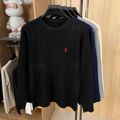 Designer Brand Pony Embroidery Fashion Sweater Men's Classic Paul Fashion Jacquard Autumn/Winter Round Neck Warm Knitted Pullove