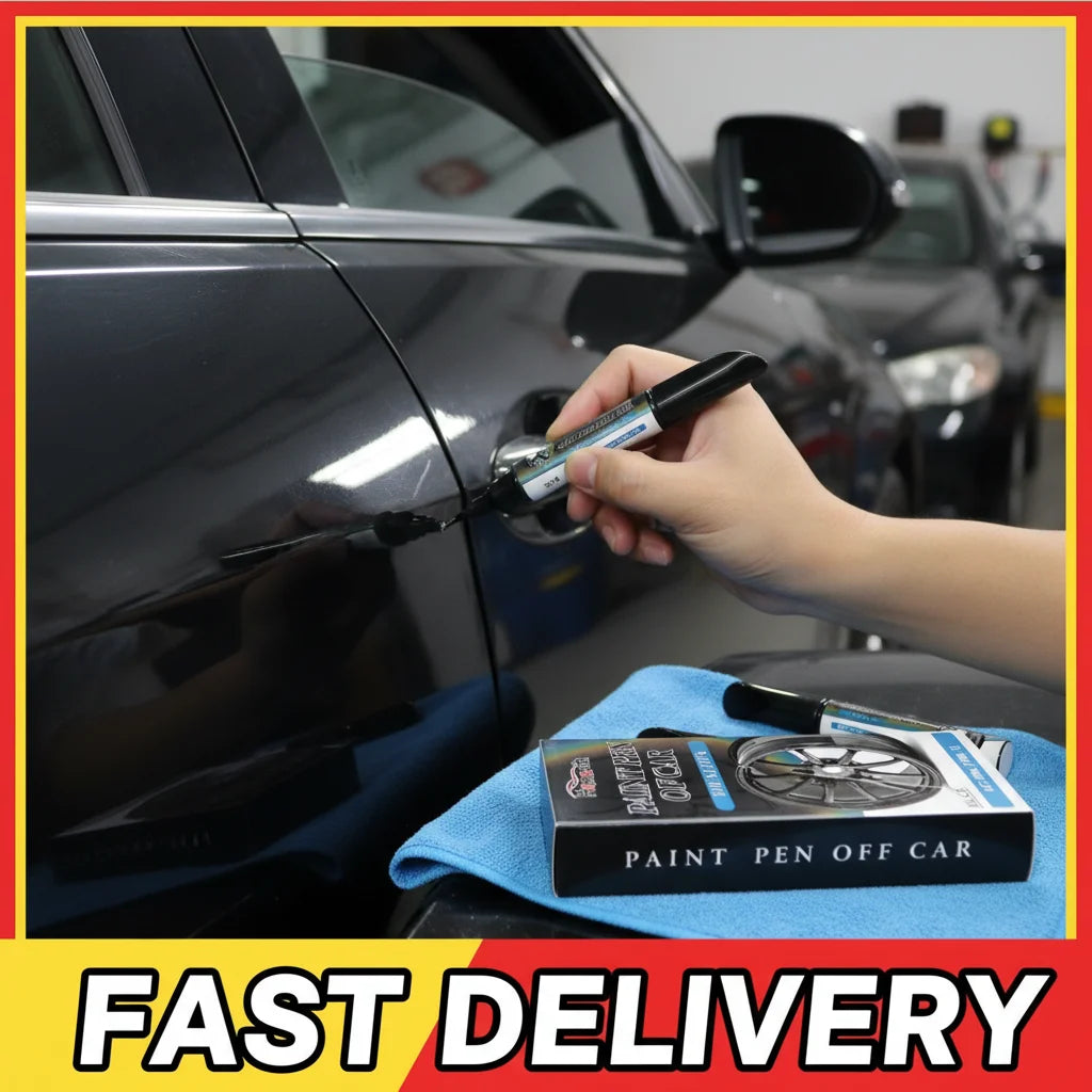 3pcs Black Alloy Wheel Scratch Repair Pen Set Professional Car Rim Scuff Remover DIY Touch-Up Paint Kit for Gloss Black Wheels
