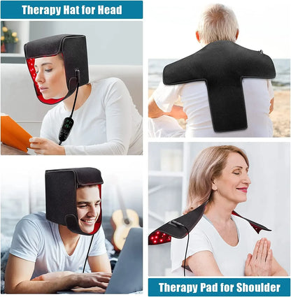 Multi-style Red Light Therapy Cap 660&850nm Infrared Light for Strengthen The Hair Root， Promote Hair Growth Anti-hair Loss Cap
