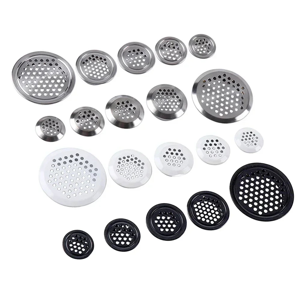 10 Pcs Cabinet Air Vent Grill Cover Metal Cupboard Round Ducting Ventilation 19-53mm For Home Decoration Hardware Accessories