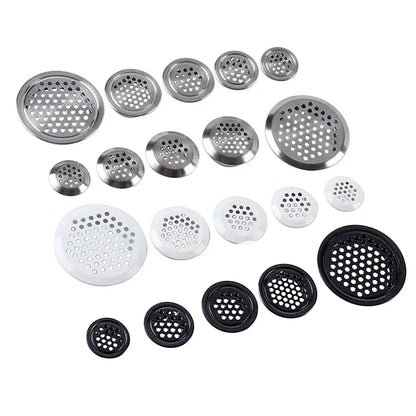 10 Pcs Cabinet Air Vent Grill Cover Metal Cupboard Round Ducting Ventilation 19-53mm For Home Decoration Hardware Accessories