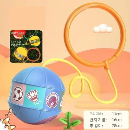 Kids Jumping Ball Glowing Elastic Ball with Foot Ring Elastic Jump Rope Sports Exercise Equipment Boys Girls Play Fitness Toy