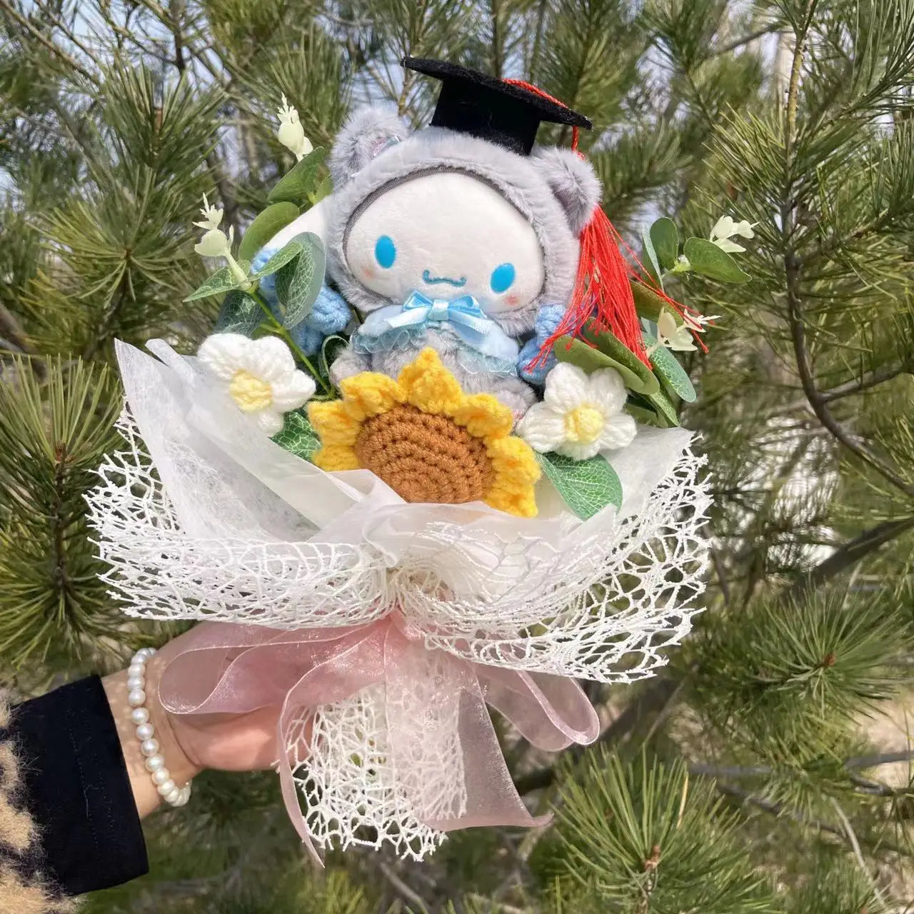 Cartoon Anime Series Hellokitty Kulomi Plush Toys Creative Graduation Bouquet Children's Day Birthday Graduation Gifts For Kids