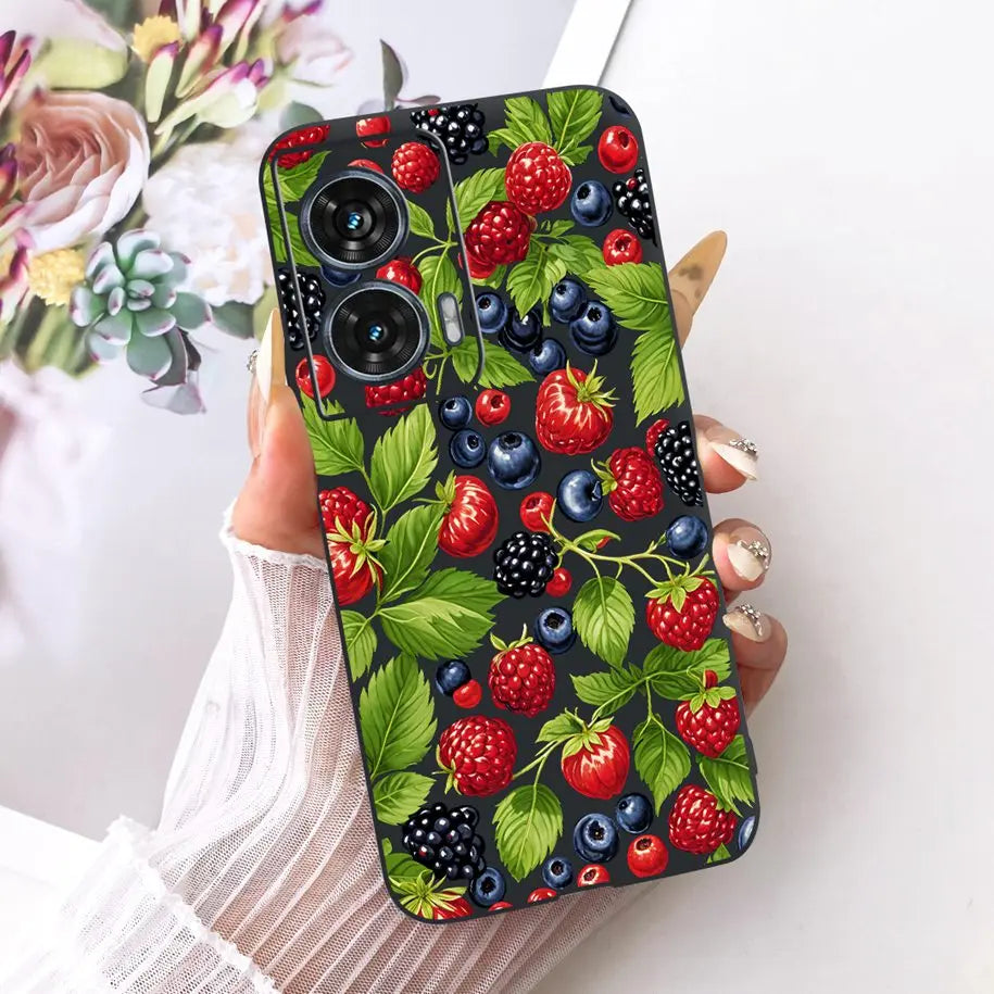 Case For Motorola Edge 50 Fusion Cover XT2429-1 Popular Flower Soft Black Silicone Phone Cases For Motorola G96 5G MotoG96 Funda